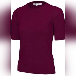 🔸️NWT Burgundy Retro Style Short Sleeve Sweater XLarge